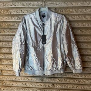 Armani Exchange Metallic Silver Blouson Jacket